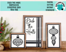 Load image into Gallery viewer, Deck the Halls Farmhouse Christmas Sign Trio File SVG, Glowforge, LuckyHeartDesignsCo
