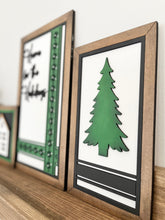 Load image into Gallery viewer, Home for the Holidays Christmas Sign Trio File SVG, Glowforge, LuckyHeartDesignsCo
