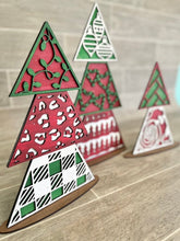 Load image into Gallery viewer, Patterned Christmas Tree Set File SVG, Glowforge, LuckyHeartDesignsCo
