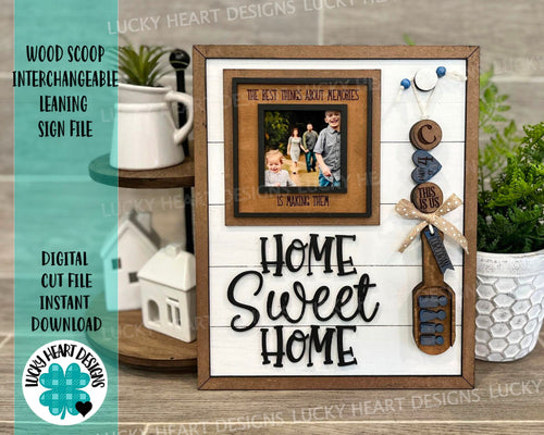 Wood Scoop Interchangeable Leaning Sign File SVG, Glowforge, LuckyHeartDesignsCo