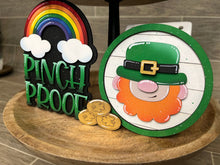 Load image into Gallery viewer, Pinch Proof St Patricks Day Quick and Easy Tiered Tray File SVG, Glowforge Leprechaun, LuckyHeartDesignsCo
