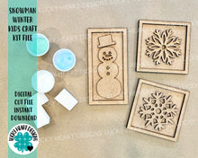 Load image into Gallery viewer, Winter Snowman Kids Craft Kit File SVG, Glowforge, LuckyHeartDesignsCo
