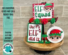 Load image into Gallery viewer, Elf Christmas Quick and Easy Tiered Tray File SVG, Glowforge Holiday, LuckyHeartDesignsCo
