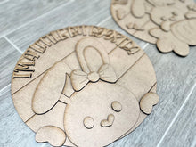 Load image into Gallery viewer, Easter Bunny Hop Eggstra Door Hanger File SVG, Glowforge, LuckyHeartDesignsCo
