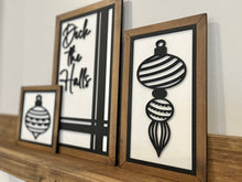 Load image into Gallery viewer, Deck the Halls Farmhouse Christmas Sign Trio File SVG, Glowforge, LuckyHeartDesignsCo
