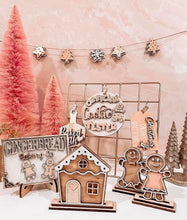 Load image into Gallery viewer, Gingerbread Tiered Tray File SVG, Glowforge Christmas Tier Tray, LuckyHeartDesignsCo
