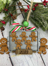 Load image into Gallery viewer, Gingerbread Family Christmas Ornament File SVG, File SVG, Glowforge, LuckyHeartDesignsCo
