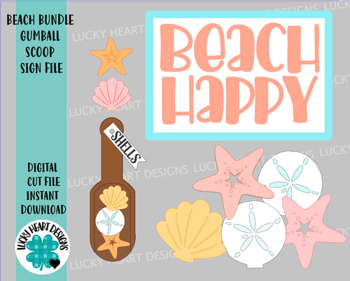 Beach bundle Gumball Scoop Sign File SVG, Glowforge Tiered Tray, LuckyHeartDesignsCo