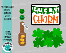 Load image into Gallery viewer, St Patrick&#39;s Day Bundle Gumball Scoop Sign File SVG, Glowforge, Tiered Tray, LuckyHeartDesignsCo
