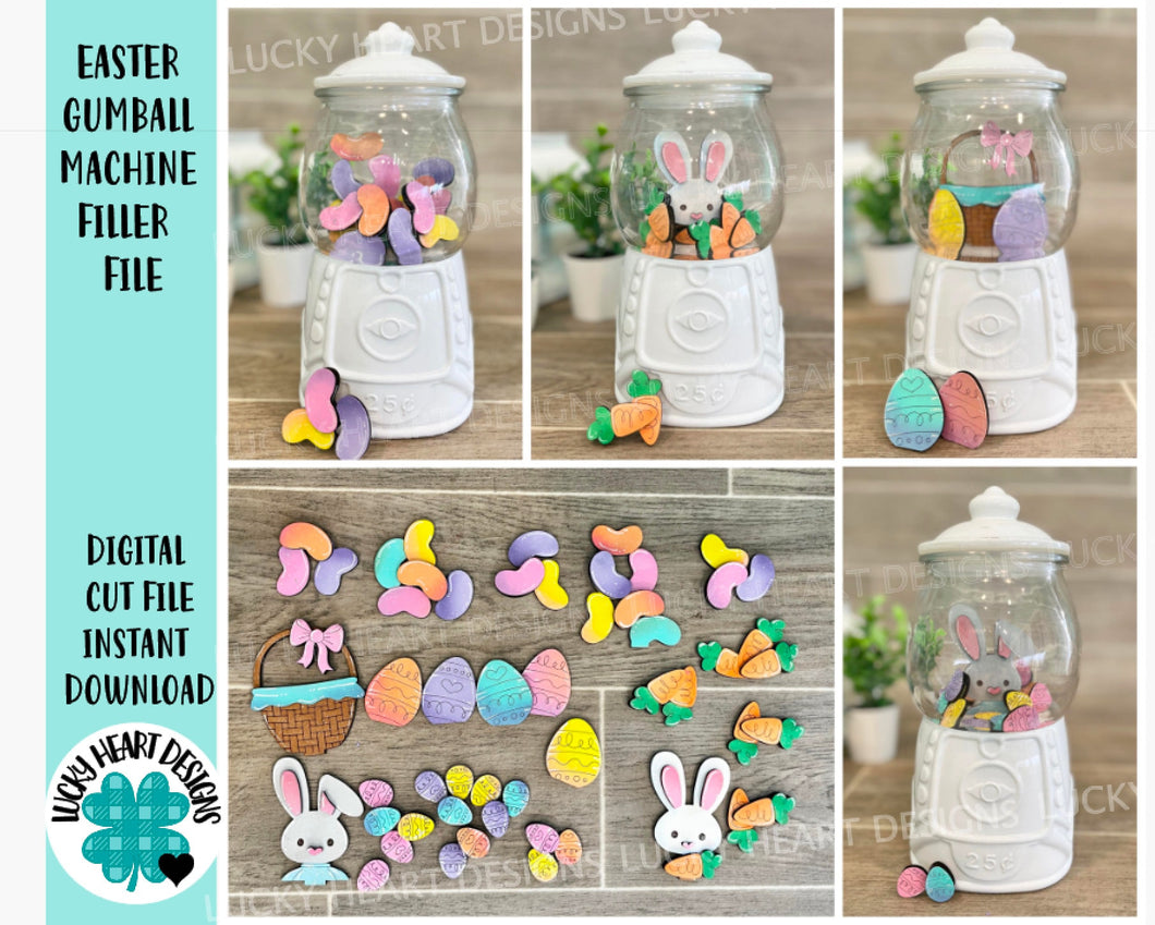 Easter Gumball Machine Filler File SVG, Glowforge Tiered Tray, LuckyHeartDesignsCo