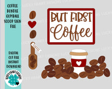 Load image into Gallery viewer, Coffee Gumball Scoop Sign File SVG, Glowforge, Tiered Tray, LuckyheartDesignsCo
