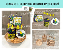 Load image into Gallery viewer, Mardi Gras Quick and Easy Tiered Tray File SVG, Glowforge, LuckyHeartDesignsCO
