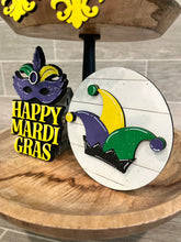 Load image into Gallery viewer, Mardi Gras Quick and Easy Tiered Tray File SVG, Glowforge, LuckyHeartDesignsCO
