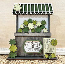 Load image into Gallery viewer, Clover ST. Patrick&#39;s Day Interchangeable Market Stand File SVG, Glowforge St. Patrick&#39;s Day, LuckyHeartDesignsCo
