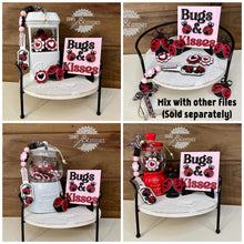 Load image into Gallery viewer, Ladybug Valentines Bundle Gumball Scoop Sign File SVG, Glowforge, Tiered Tray, LuckyHeartDesignsCo
