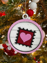 Load image into Gallery viewer, Valentines Round Shiplap Ornament File SVG, Glowforge, LuckyHeartDesignsCo
