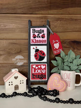 Load image into Gallery viewer, Ladybug Valentines Interchangeable Leaning Sign File SVG, Tiered Tray, Glowforge, LuckyHeartDesignsCo
