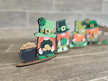 Load image into Gallery viewer, Standing Leprechaun Gnome St. Patrick&#39;s Day File SVG, Tiered Tray Holiday Decor, Glowforge, LuckyHeartDesignsCo
