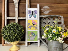 Load image into Gallery viewer, Spring Butterfly Interchangeable Leaning Sign File SVG, Tiered Tray, Glowforge, LuckyHeartDesignsCo
