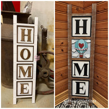 Load image into Gallery viewer, Four Insert HOME Interchangeable Leaning Sign File SVG, Glowforge, LuckyHeartDesignsCo
