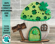Load image into Gallery viewer, Gnome Mushroom St. Patrick&#39;s day Interchangeable House File SVG, (add on) Tiered Tray, Glowforge, LuckyHeartDesignsCo

