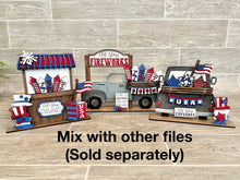 Load image into Gallery viewer, Fourth of July InterchangeableMarket Stand File SVG, Summer Glowforge, LuckyHeartDesignsCo
