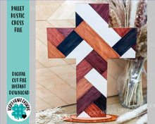 Load image into Gallery viewer, Pallet Rustic Cross File SVG, Farmhouse Glowforge, LuckyHeartDesignsCo
