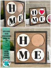 Load image into Gallery viewer, Home Square Round Interchangeable Leaning Sign File SVG, Leaning Ladder, Glowforge, LuckyHeartDesignsCO
