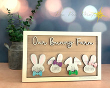 Load image into Gallery viewer, Bunny Family Sign File SVG, Glowforge Easter, LuckyHeartDesignsCo

