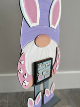 Load image into Gallery viewer, Easter Bunny add on Tall Porch Interchangeable Leaning Sign Gnome File SVG, Glowforge Spring, LuckyHeartDesignsCo

