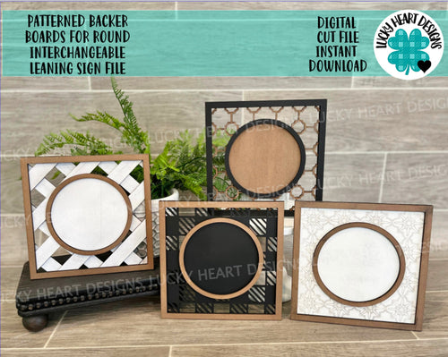 Patterned Backer Boards for Interchangeable Shiplap Inserts File SVG, Glowforge Laser, LuckyHeartDesignsCo