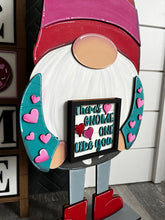 Load image into Gallery viewer, Valentine Hat add on Tall Porch Interchangeable Leaning Sign Gnome File SVG, Glowforge, LuckyHeartDesignsCo
