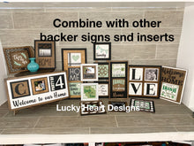 Load image into Gallery viewer, Holiday Faces Interchangeable Leaning Sign File SVG, Leaning Ladder Seasonal Shapes, Glowforge Laser, LuckyHeartDesignsCo

