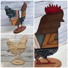 Load image into Gallery viewer, Vintage Rustic Chicken File SVG, Glowforge Farmhouse, LuckyHeartDesignsCo

