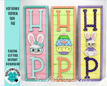 Load image into Gallery viewer, Hop Bunny Street Sign File SVG, Glowforge, LuckyHeartDesignsCo
