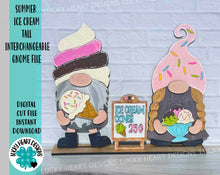 Load image into Gallery viewer, Summer Ice Cream Tall Gnome Interchangeable File SVG, (add on-gnomes sold separately) Glowforge, LuckyHeartDesignsCo
