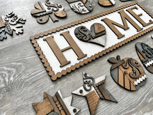 Load image into Gallery viewer, Vintage Rustic Interchangeable Home Sign File SVG, Glowforge Farmhouse, LuckyHeartDesignsCo
