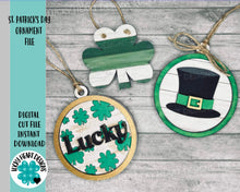 Load image into Gallery viewer, St. Patrick&#39;s Day Day Ornaments File SVG, Glowforge, LuckyHeartDesignsCo
