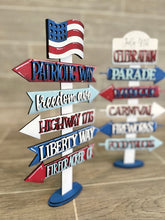 Load image into Gallery viewer, Fourth Of July Street Sign File SVG, Glowforge Summer, LuckyHeartDesignsCo
