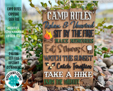 Load image into Gallery viewer, Camp Rules Camping File Svg, Glowforge Laser, S&#39;mores Camping,LuckyHeartDesignsCo
