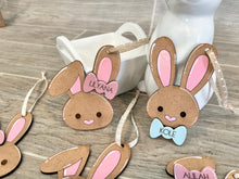 Load image into Gallery viewer, Bunny Easter Basket Tag File SVG, Holiday Glowforge, LuckyHeartDesignsCo
