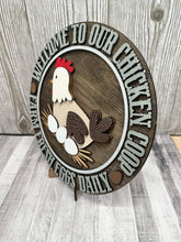 Load image into Gallery viewer, Farm Fresh Chicken Coop Sign File SVG, Glowforge Chicken Eggs Farm, LuckyHeartDesignsCo
