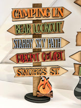 Load image into Gallery viewer, Camping Adventure Street Sign File SVG, Glowforge Summer, LuckyHeartDesignsCo
