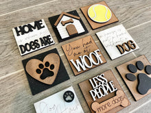 Load image into Gallery viewer, MINI Dog Interchangeable Leaning Sign File SVG, Tiered Tray Glowforge, LuckyHeartDesignsCo
