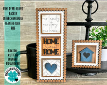Load image into Gallery viewer, MINI Pearl Frame Backers Interchangeable Leaning Sign File SVG, Tiered Tray Glowforge, LuckyHeartDesignsCo
