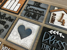 Load image into Gallery viewer, Family Is Everything Interchangeable Leaning Sign File SVG, Glowforge Tiered Tray, LuckyHeartDesignsCo
