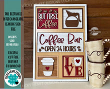 Load image into Gallery viewer, Tall Rectangle Interchangeable Leaning Sign File SVG, Seasonal Home Sign, LuckyHeartDesignsCo
