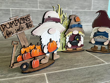 Load image into Gallery viewer, Fall Standing Small Gnome File SVG, Scarecrow Tiered Tray Holiday Decor, Glowforge, LuckyHeartDesignsCo
