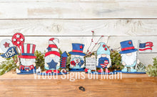 Load image into Gallery viewer, Fourth of July Standing Gnome File SVG, Tiered Tray Holiday Decor, Glowforge, LuckyHeartDesignsCo
