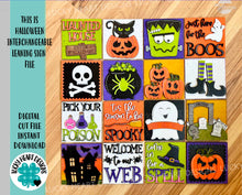 Load image into Gallery viewer, This Is Halloween Interchangeable Leaning Sign File SVG, Glowforge Tiered Tray, LuckyHeartDesignsCo
